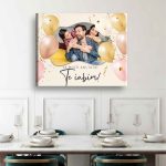 Tablou personalizat canvas pentru zi de naștere – cu poză și mesaj special