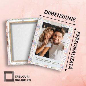 Tablou canvas personalizat cu poza și fundal floral – decor elegant și plin de rafinament