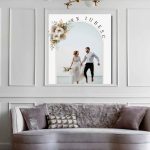Tablou canvas personalizat cu poze și element grafic floral elegant