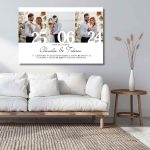 Tablou canvas personalizat pentru cupluri – cu nume și dată, cadou romantic și elegant
