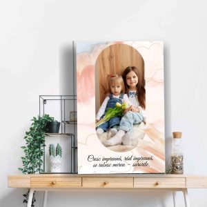 Tablou personalizat canvas cu poza și citat inspirat – decor motivațional și cadou original