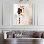 Tablou personalizat canvas pentru nuntă – cu text și imagine, decor elegant sau cadou de suflet
