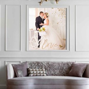 Tablou personalizat canvas pentru nuntă – cu text și imagine, decor elegant sau cadou de suflet